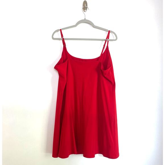 Abercrombie & Fitch Womens Athletic Mini Dress Built In Shorts Sz XL Red Tennis - Picture 2 of 9